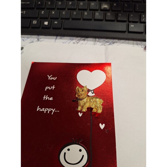 Joan Rivers Yorkshire Terrier Pin Brooch Yorkie Dog w/ Collar Gold-Toned Vintage - Picture 5 of 8